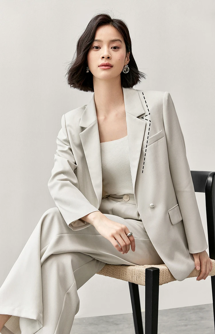 

SENTUBILA комплект из 2 предметов со штанами, женский пиджак на одной пуговице с подкладкой на плечах, женский костюм 2025 года, модные новые комплекты в тон143Z56226