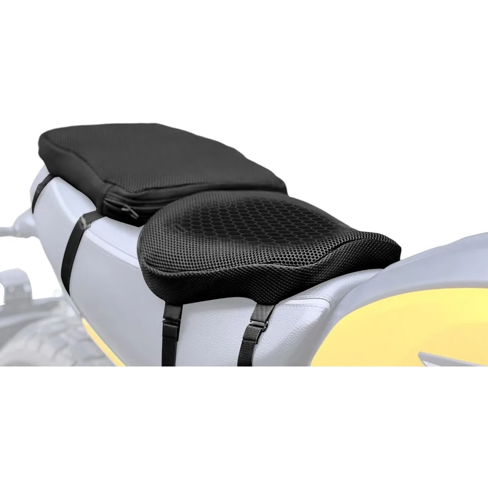 

Front and Rear Gel Motorcycle Seat Cushion Pad Breathable Honeycomb Travel Cover