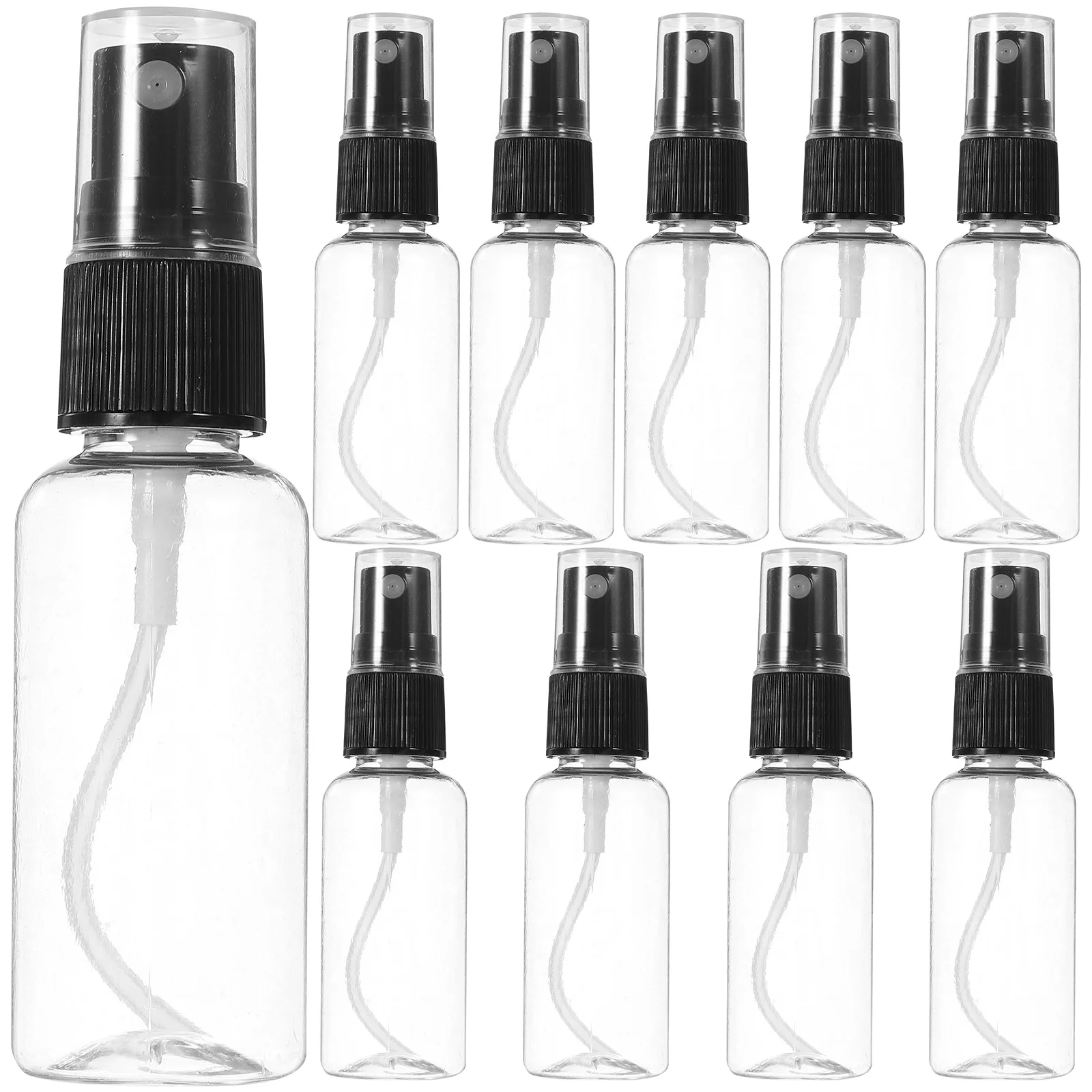 

10 Pcs Small Spray Bottle Portable Travel Toiletries Mini Pump Dispenser Empty Brown Plastic Refillable Eco Friendly