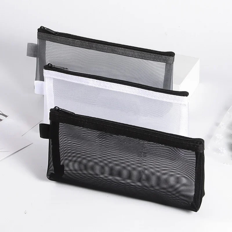 Transparent Mesh Makeup Case Organizer Storage Pouch Casual Zipper Toiletry Wash Bags Make Up Women Travel Cosmetic Bag