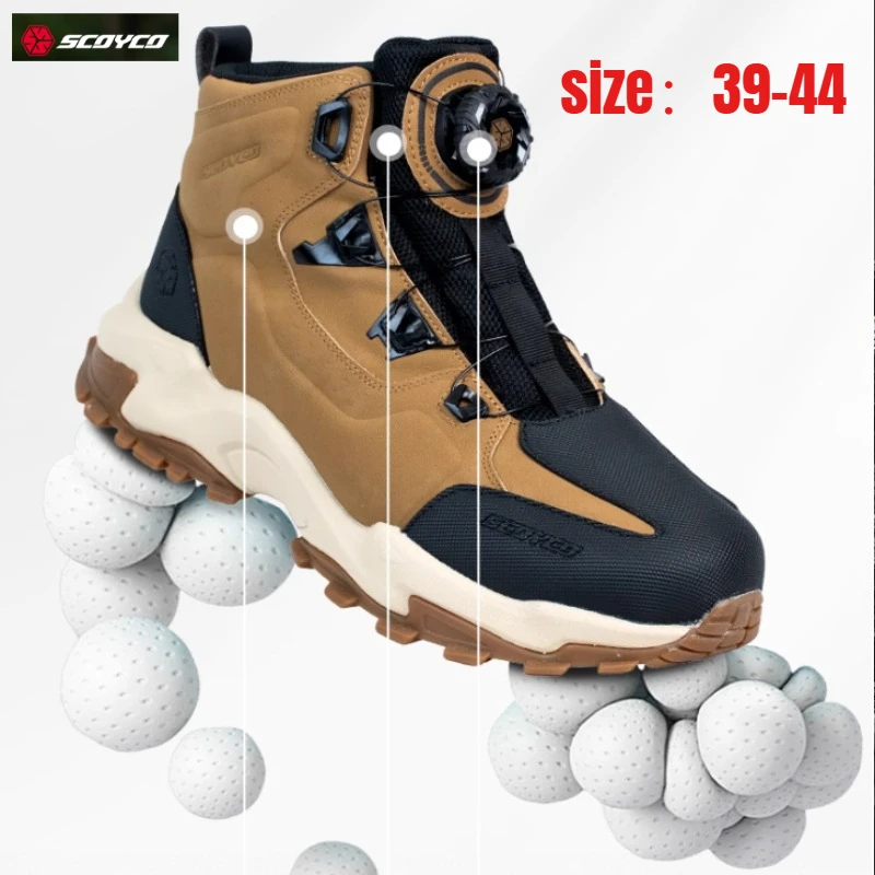 

SCOYCO Men Motorcycle Boots Waterproof Anti Slip Motocross Riding Shoes All Season