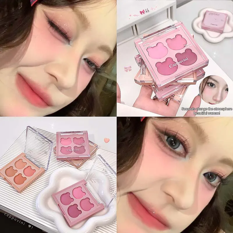Cappuvini Bear Dream Blush quatre couleurs boue vitalité maquillage naturel Rouge Blush cosmétiques