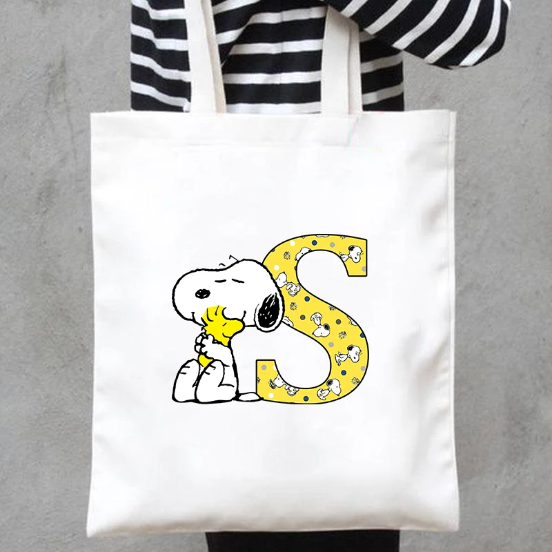 سنوبيس قماش المتسوق حقيبة الكرتون رسالة المرأة حقيبة يد قابلة لإعادة الاستخدام طالب الجمالية حقائب كتف هدايا عيد الميلاد