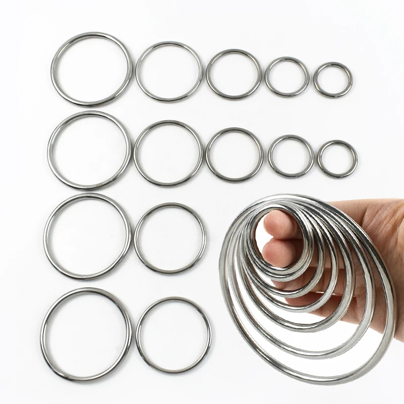 

15-100mm 1-5Pcs Stainless Steel O Ring Buckles Bags Strap Connector Clasp Keychain Pet Collar Hook Loop DIY Hardware Accessories
