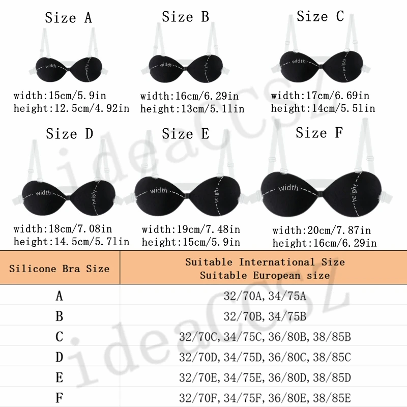 Invisible Adhesive Strapless Bra Backless Sticky Bra Push Up Silicone Bra for Women Wedding Thin Lingerie with Transparent Strap