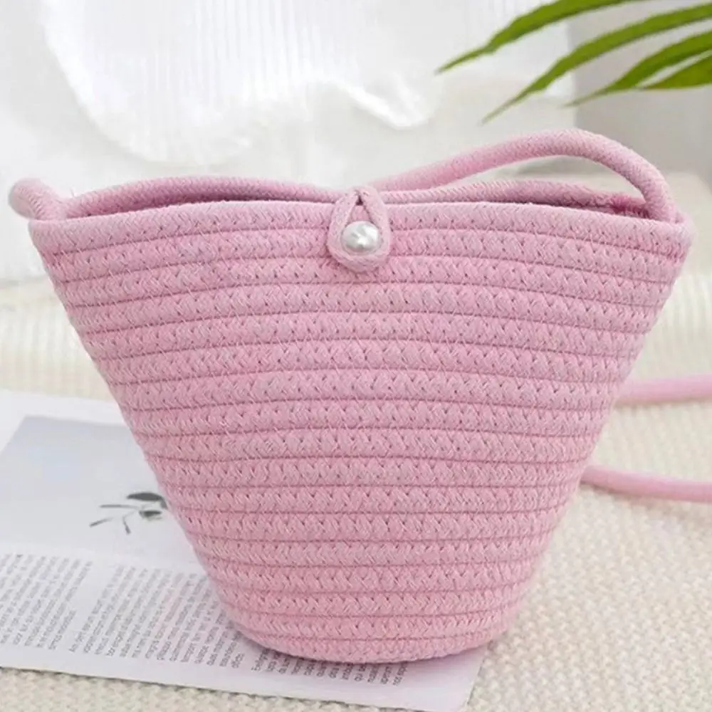 

Coin Purse Shell Shape Cotton Woven Bag Cotton Weaving Handmade Handbag Shopper Tote Women Girl