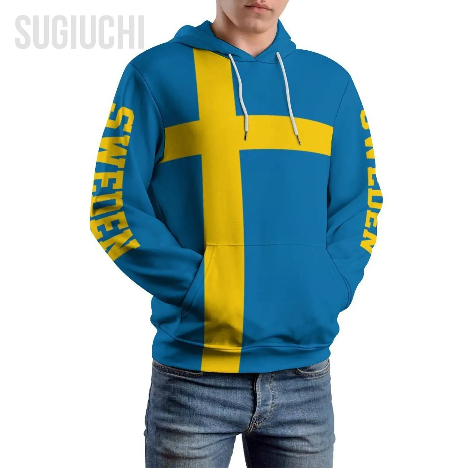 Unisex 3D Hoodie Sweden Flag Men Women Polyester Harajuku Sweatshirt Pullover Hoodies Casual Cool