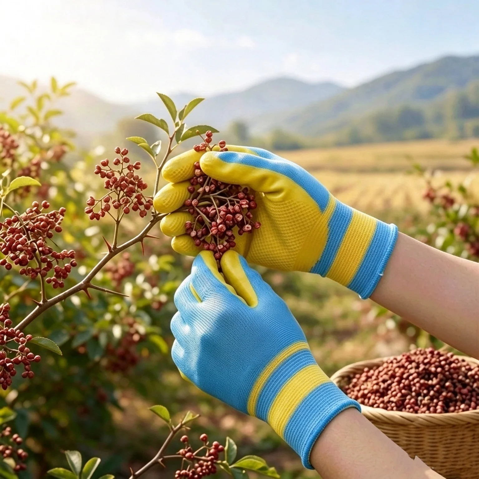 2/1 Pair of Gloves for Picking Pepper, Anti-Puncture, Wear-Resistant, Breathable, Waterproof, Protective Gloves for Men and Women for Gardening, Planting Flowers, Picking Walnuts and Durian, One-Size-Fits-All Gloves