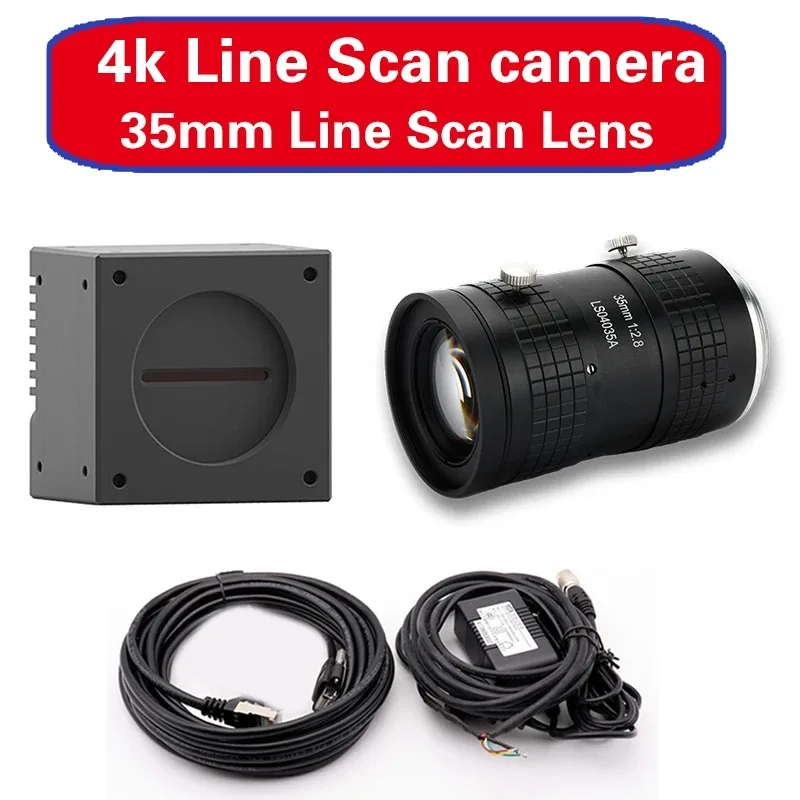 Gige Ethernet 4K Line Scan Industrial Camera +M42 Mount 25mm Lens Machine Vision
