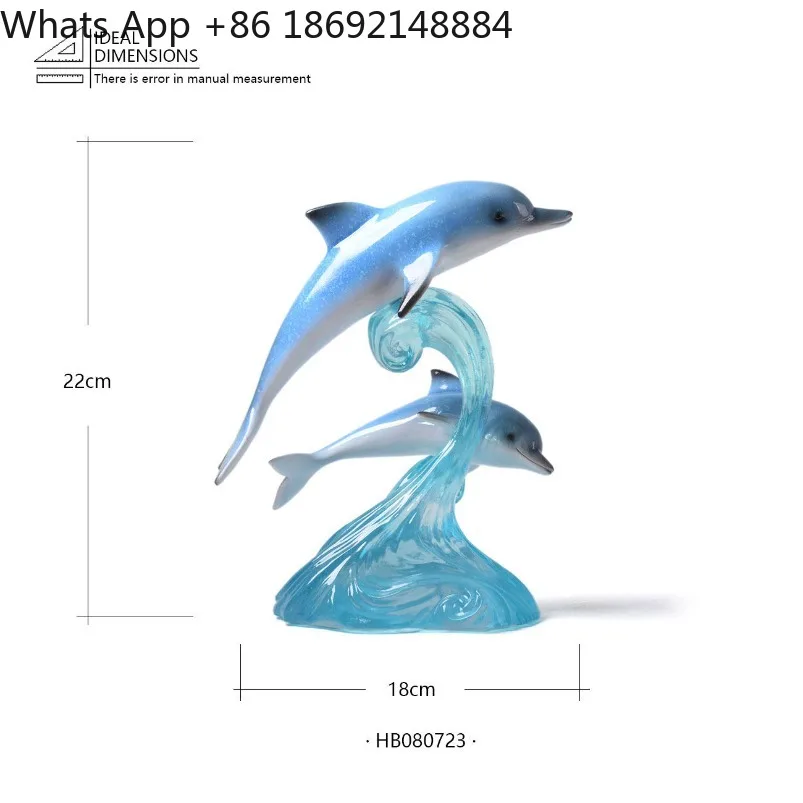 Transparent resin dolphin marine animal home decoration crafts