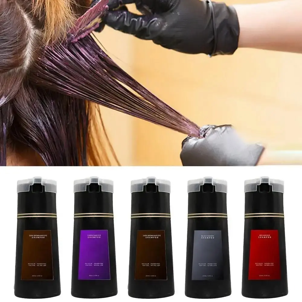 Hair Dye Shampoo Instant Fast Coloring Shampoo Covering White Hair Hairstyle Pure Plant-Based Hairs Dye Shampoo Hair Color