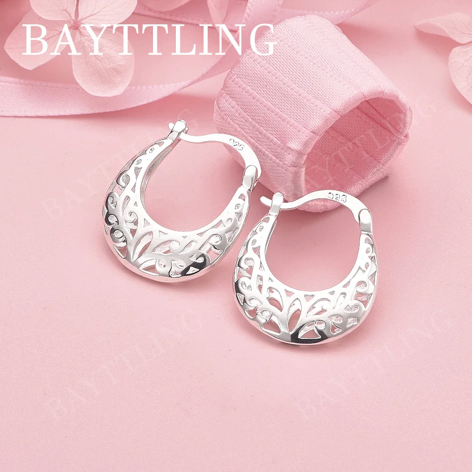 

Роскошные изысканные ажурные серьги из стерлингового серебра 925 пробы 20 мм с рамкой, женские подарочные аксессуары, ювелирные изделия, модная свадьба