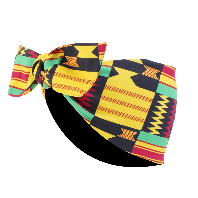New Women's African Print Headband Elastic Sports Yoga Hair Band For Braids Curly Girls Salon Makeup Headwrap Turban Headwear - view 5