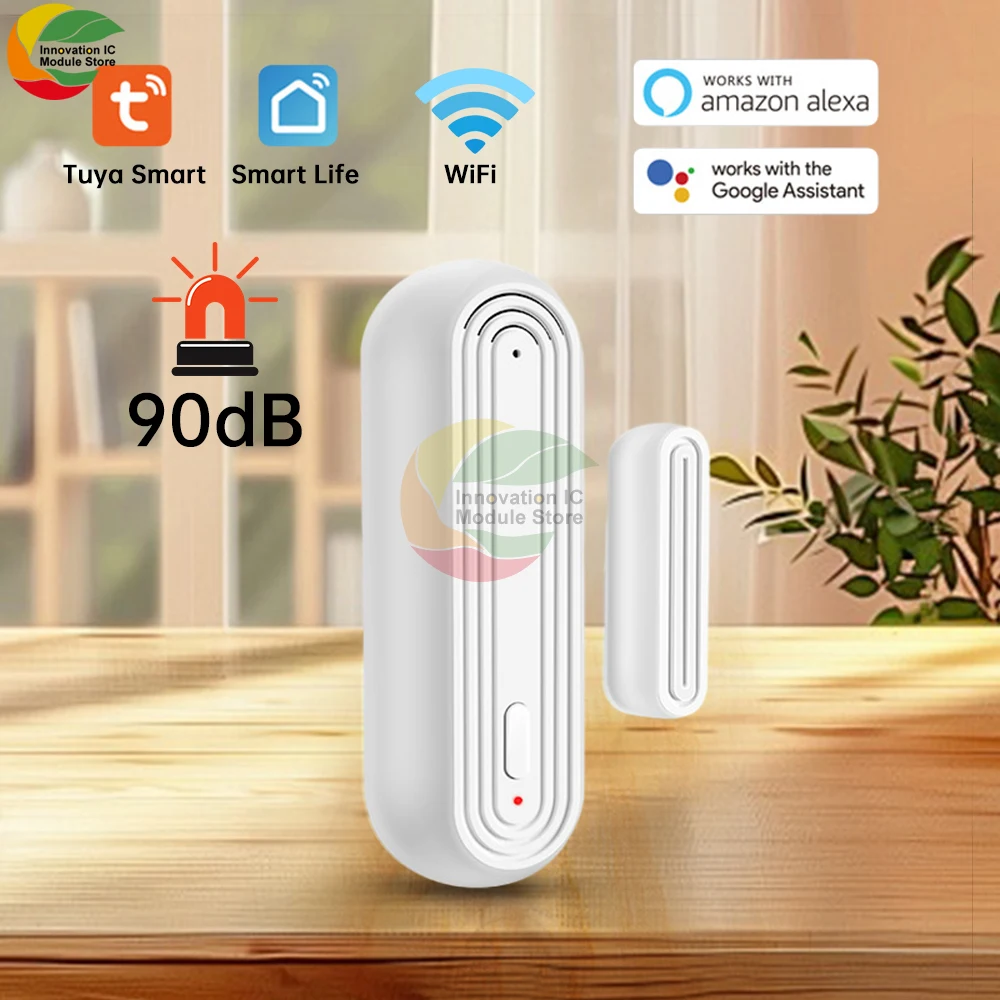 

WiFi Smart Door Magnetic Alarm Smart Home Door Window Opening Closing Alarm Sensor Phone App Alarm 90dB Buzzer