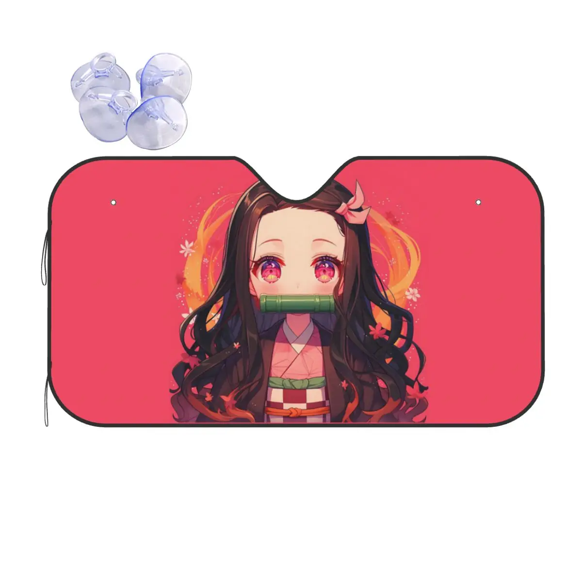 

Nezuko Kimono Demon Slayer Kimetsu No Yaiba Anime Sunshade Windscreen Car Front Windshield Window Sun Visor Accessories Covers