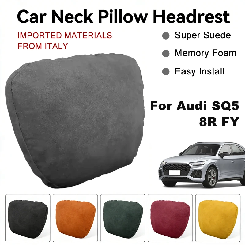 

Italy Suede Car Neck Rest Pillow For Audi SQ5 8R FY Seat Head Neck Support Cushion Auto Interior Accessories