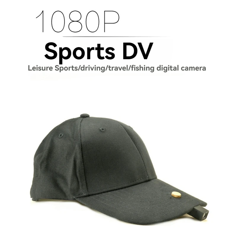 HD 1080P Baseball Hat Cap Camera For Riding Fishing Sport DV Mini Action Cam  One-Click Recording Adjustable