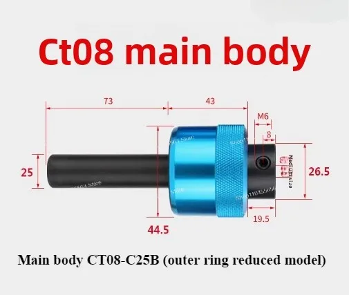 CT08/CT16 8.0mm Straight Shank Rotary Broach Punch Holder – British System C16/C20/C22/C25/C32 for Lathe