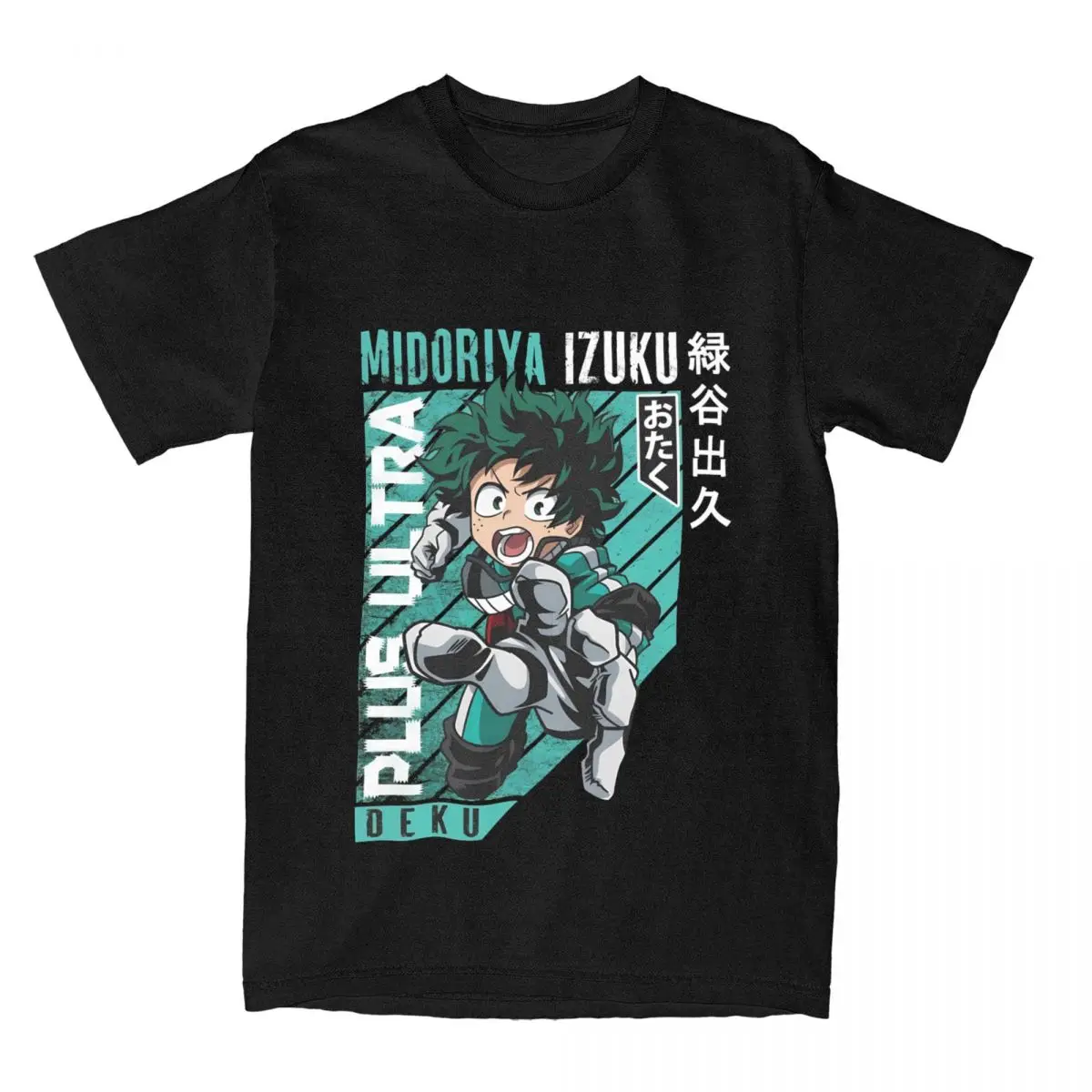 Mens T Shirt Anime My Hero Academiaed T-Shirts Harajuku Izuku Midoriya Summer Tees Funny Loose 100 Cotton Clothes Gift