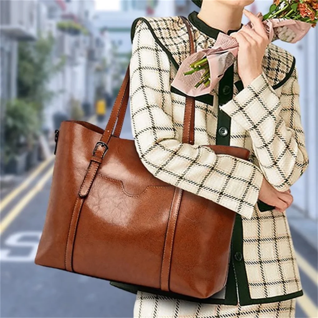 Shoulder Bags Handbags for Women Large Designer Ladies Bag Purse Leather Tote Bag, Brown