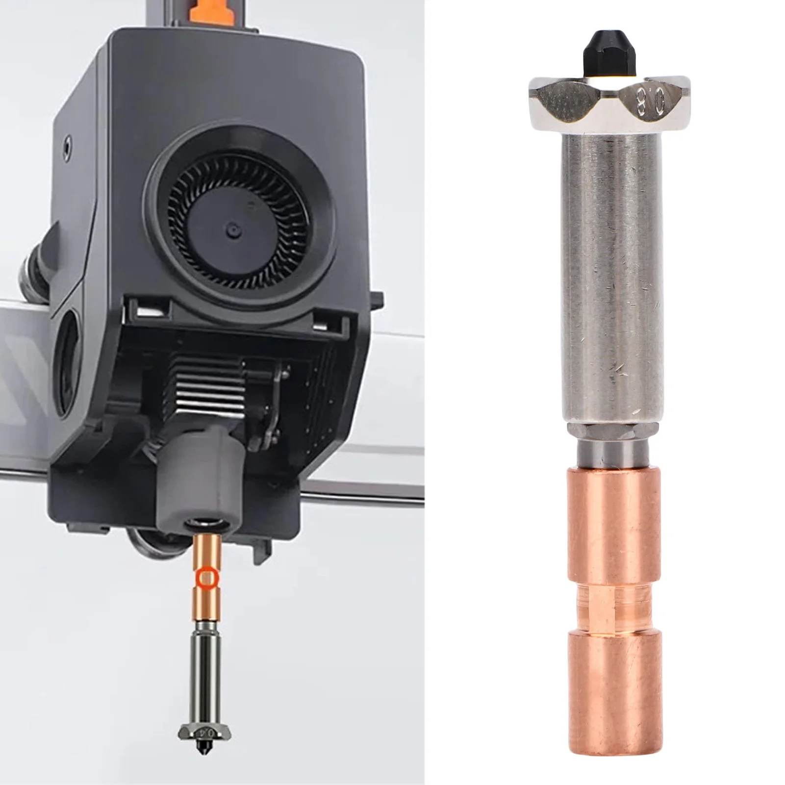 

0.8mm Integrated Nozzle Quick Swap Nozzle for Kobra 3 Max Combo 3D Printer Bimetal Heatbreak Detachable Hardened Steel Nozzle