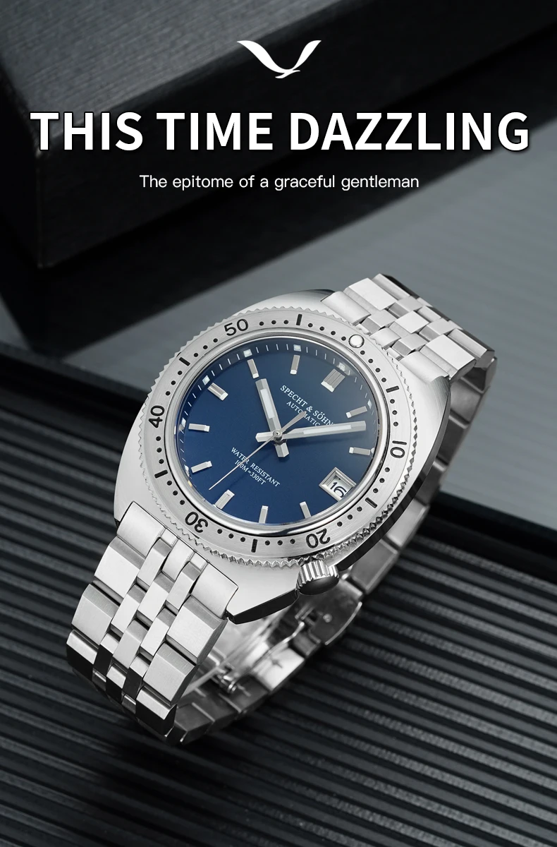 New Arrivals Fashion 38mm Specht & Söhne Watch NH35A Movt Luxury Automatic Men\'s Watches Sapphire Luminous Brown Color 10Bar
