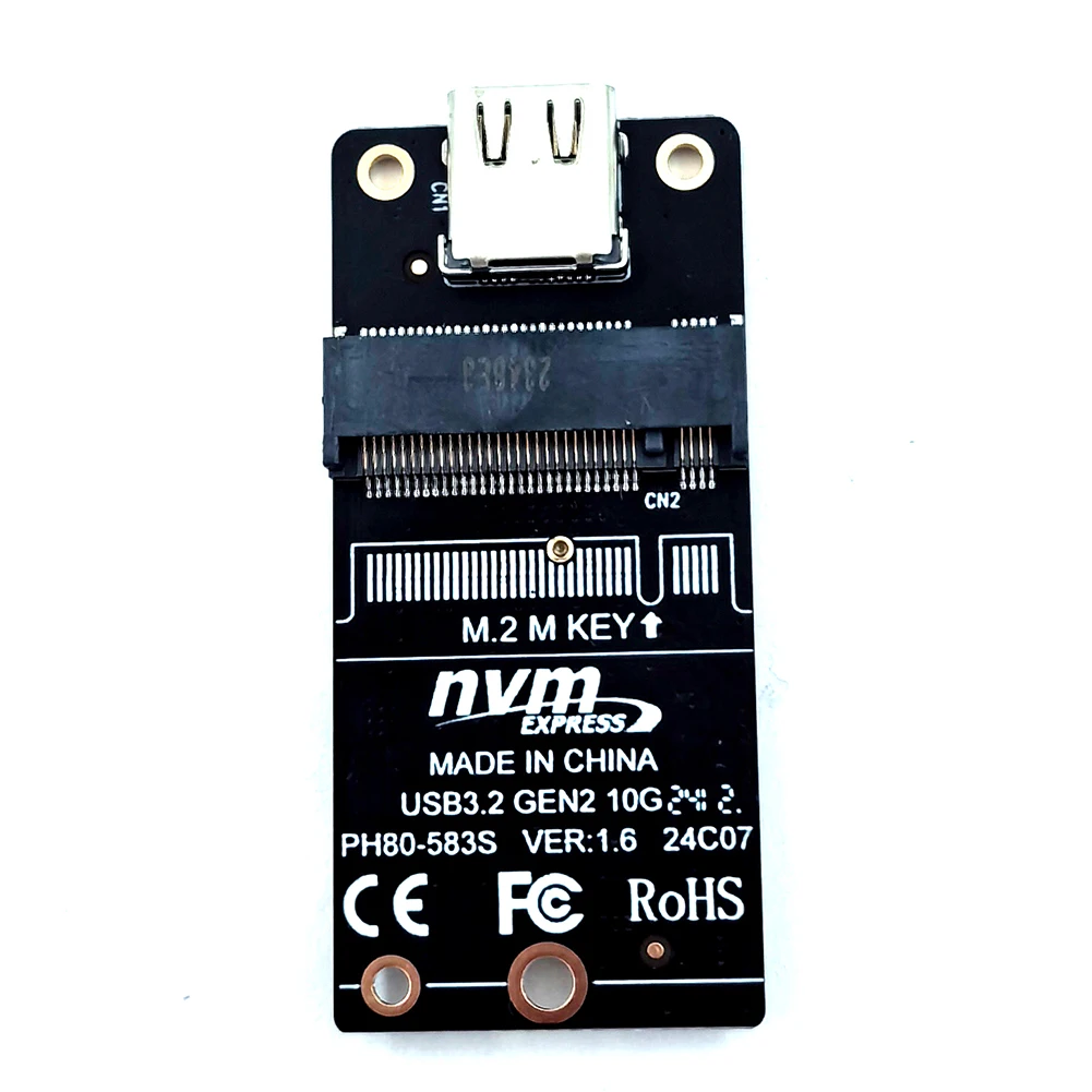 NVME M.2 To Type-C SSD Case Converter Board HDD Enclosure Interposer Board JMS583 Chip USB3.2 10Gbps for 2230 2242 2260 2280 SSD