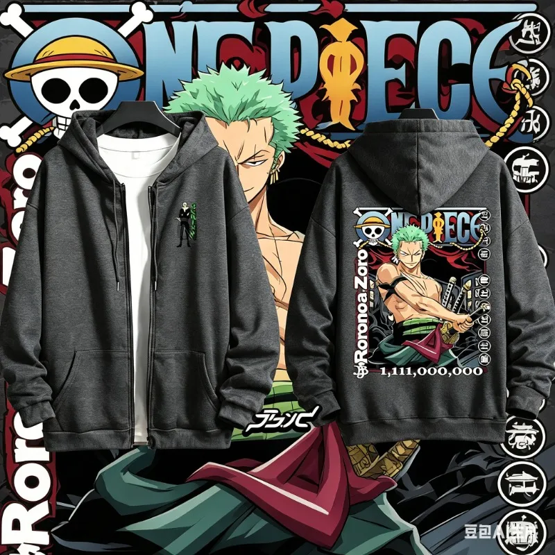 

Новая толстовка с капюшоном One Piece Roronoa Zoro, оверсайз, для мужчин и женщин, на молнии, в стиле аниме, уличная одежда, повседневная куртка с капюшоном, осень-зима