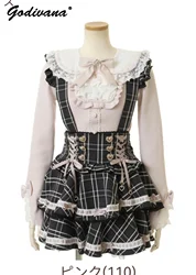 Japanese Liz Sweet Lolita Detachable Collar Pullover Sweater New Autumn Winter Cute Girl Sweet Long Sleeve Women's Knitted Top