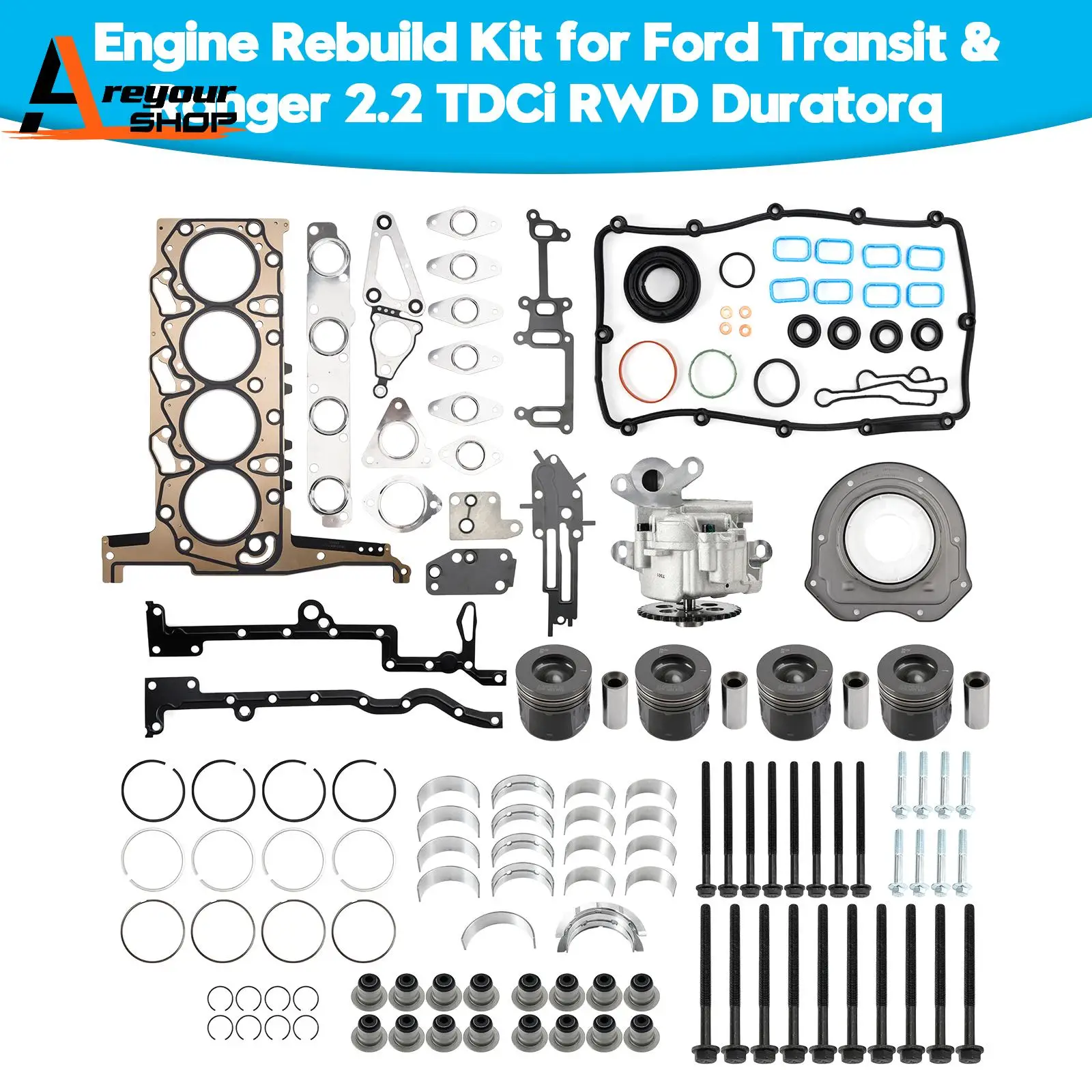 

Engine Rebuild Kit for Ford Transit & Ranger 2.2 TDCi RWD Duratorq