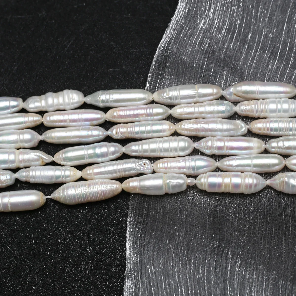 8x26mm AAA Perla d'acqua dolce naturale Barocco a forma di striscia Filo perlina Creazione di gioielli Collana fai da te Bracciale Orecchino Accessorio regalo