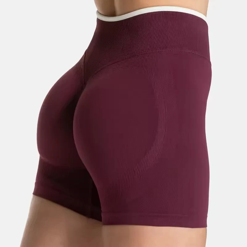Naadloze yogashorts voor buitenkleding, heupliften en lichaamsvormende sportshorts, fitnesssportshorts