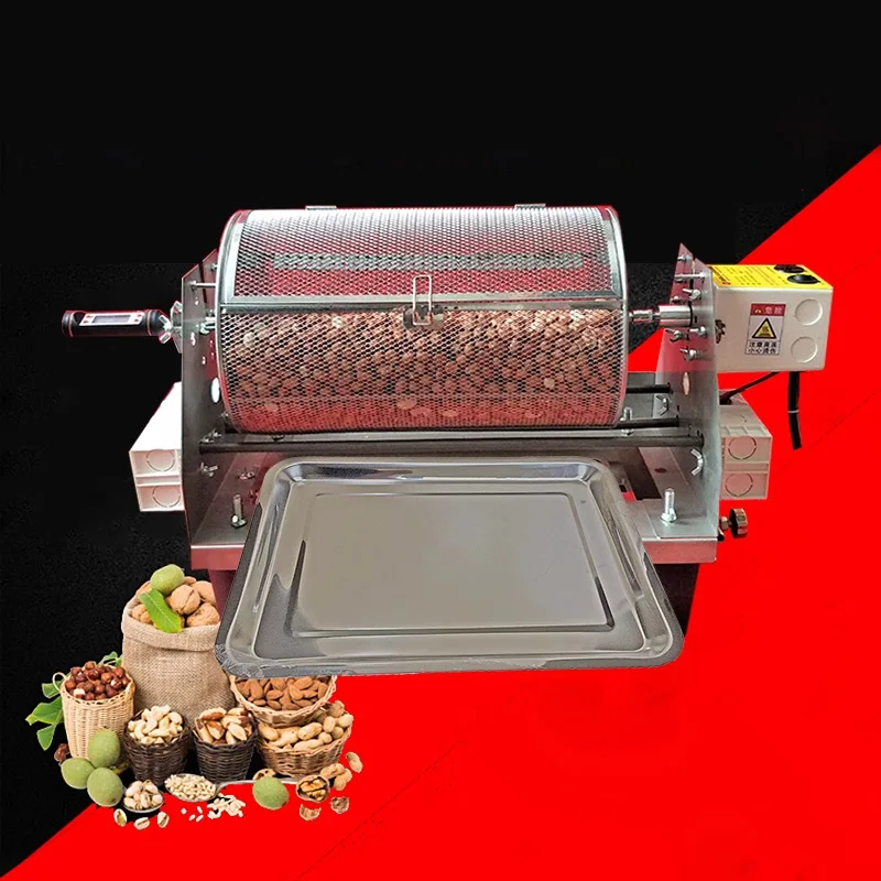 ماكينة تحميص القهوة الكهربائية المرئية سعة 10 لتر، ماكينة خبز حبوب البن، ماكينة تحميص منزلية خارجية من الفولاذ المقاوم للصدأ