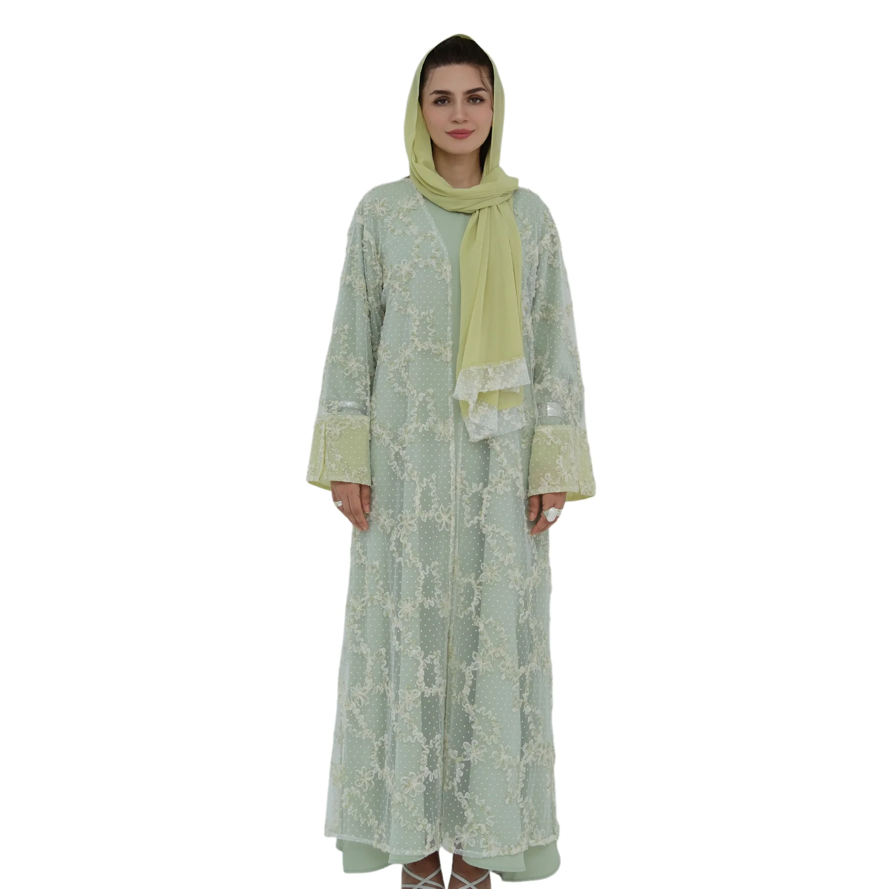 Women Dress Muslim Mesh Abayas - Jalabiya Women Arabic 评论和价格