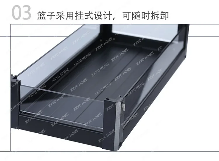 A   Intelligent electric hanging cabinet lifting basket kitchen cabinet vertical pull-down seasoning basket lifting rack