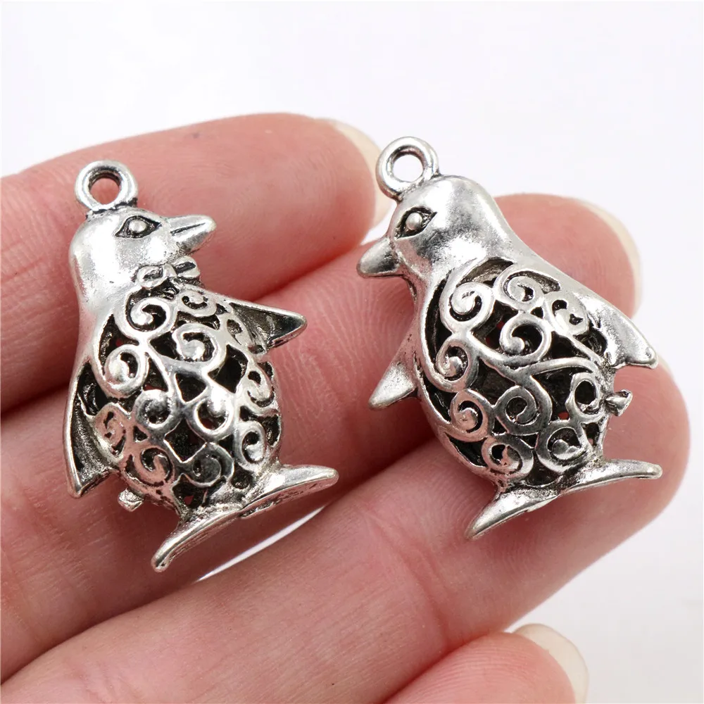 

30X19x11mm 5pcs Antique Silver Plated Penguin Handmade Charms Pendant:DIY for bracelet necklace-R5-33