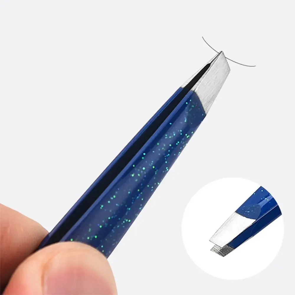2-Pack Tweezers for Eyebrows and Facial Hair, Professional Stainless Steel Precision Eyebrow Plucking Grooming Tool