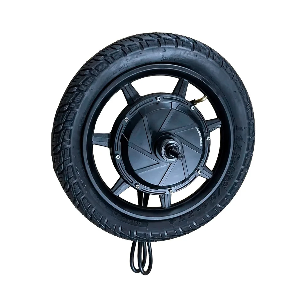 120 كيلومتر/ساعة محور المحرك مع الإطارات 14x2.125 دراجة كهربائية عجلة 48 فولت 60 فولت 72 فولت 1500 واط-3500 واط Ebike فرش عالية السرعة 1200 دورة في الدقيقة سكوتر