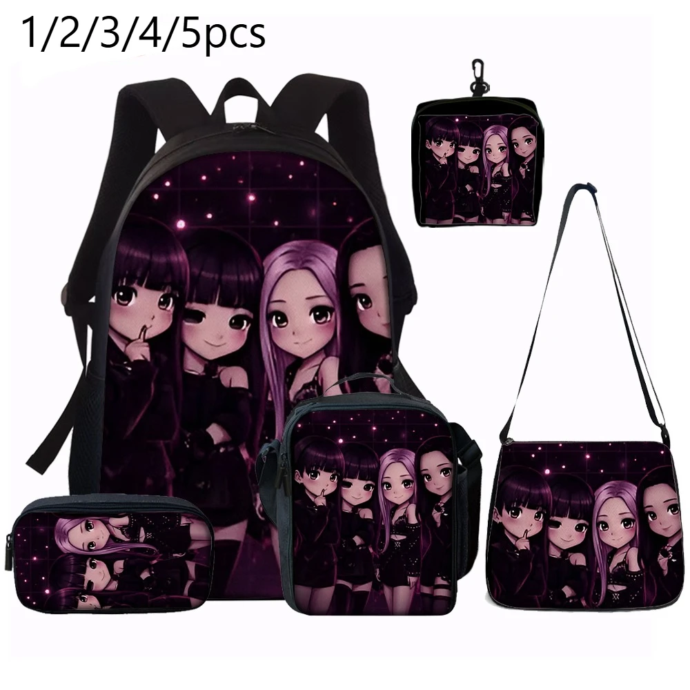 1/2/3/4/5PCS K-POP girl group pattern backpack set The perfect gift for kpop fans