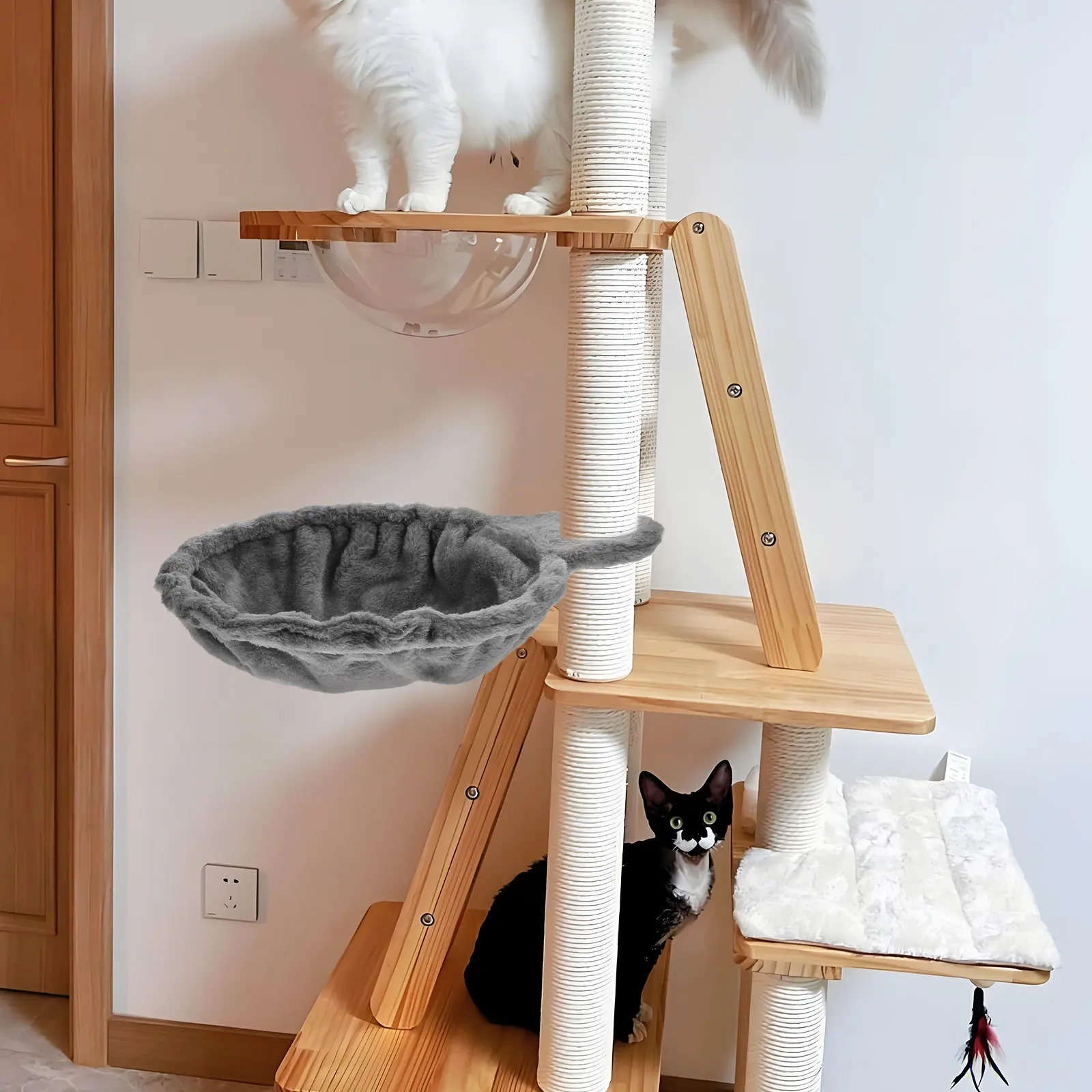 

Сменный гамак для кошачьего комплекса: мягкая, толстая ткань, большая глубокая корзина, комфортное место для отдыха, подвесная корзина-аксессуар для кошачьего комплекса