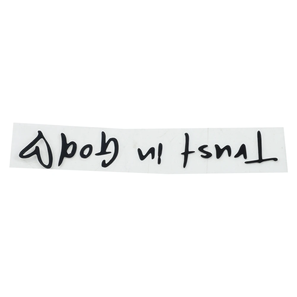 Automotive Rearview Mirror Sticker Featuring Trust in God Believe in God Phrase Vinyl Material for Cars and Motorcycles