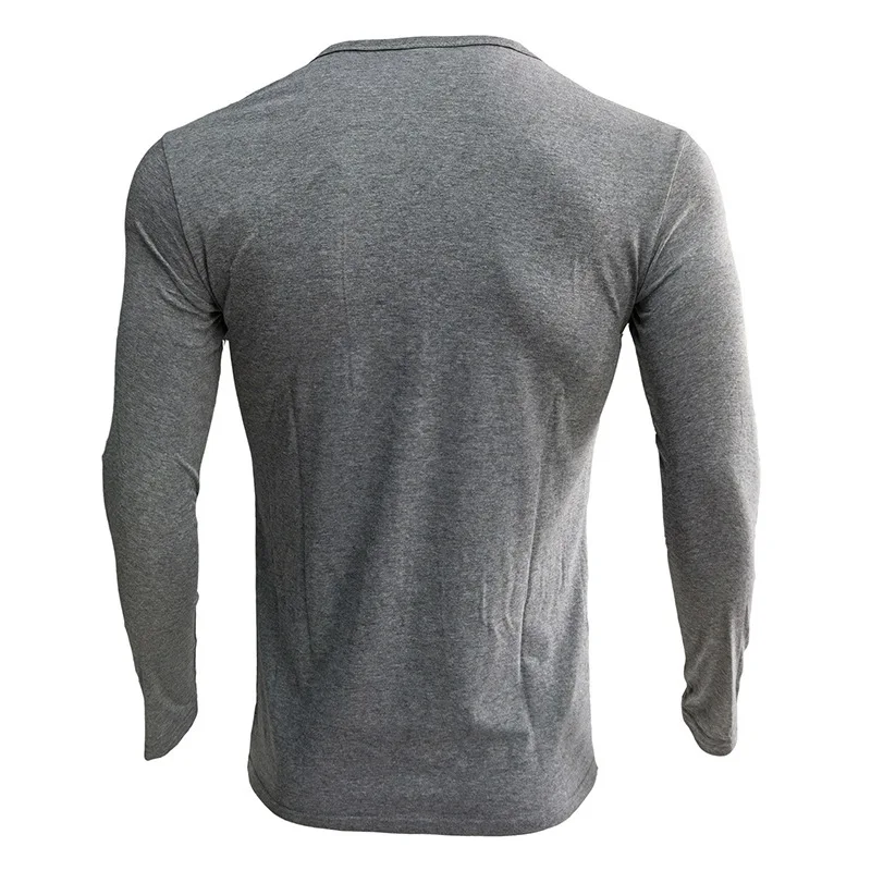 2024 Spring and Autumn cotton long sleeve T-shirt Men\'s casual breathable solid color long sleeve Top Men\'s T-shirt