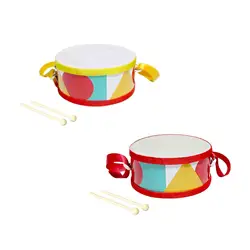 Montessori Toy Hand Drum Exercise Game with Strap Double Sided Drum Bass Drum