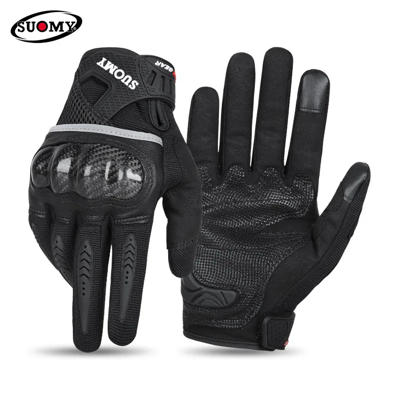 

Men Motorcycle Gloves Breathable Real Leather Touchscreen Seasons Moto Gloves Windproof Warm Riding Motorbike Motocross Gloves