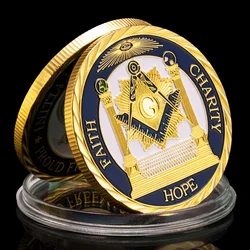 The Free Mason Collectible Souvenir Gold Plated Coin Proud Freemason All Seeing Eye Oattern Commemorative Coin