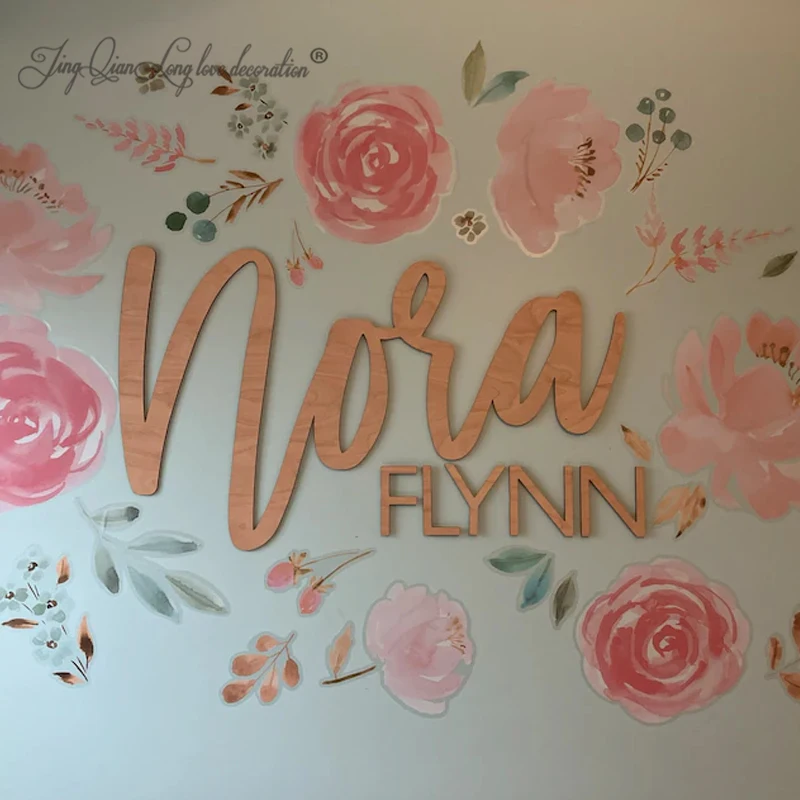 Custom Wooden Name Sign for Nursery, Cut Out Cutout, First and Middle Name