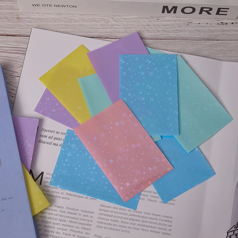 50Pcs/pack Glittery Star Colored Kpop Idol Photocard Card Sleeves Photo Cards Protective Storage Bag