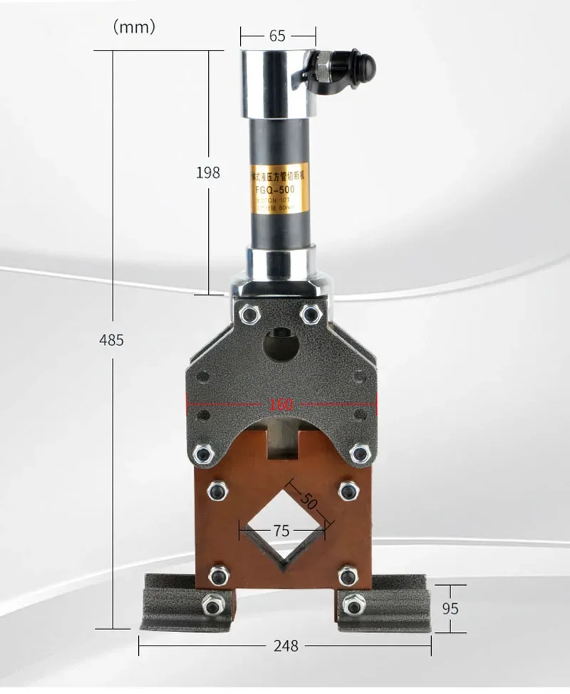 Portable Hydraulic Square Pipe Cutting Machine 50*50mm Angle steel Cutter Electric Hydraulic Angle iron Cutting machine