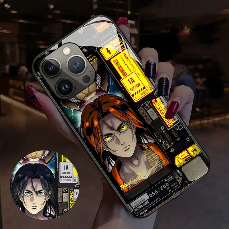 Top Anime Hot Blood Smart Luminous Phone Case For Xiaomi 12t 11pro Redmi Note11 Note10 Pro Poco F5 X3 F3 F4 GT Titan Phone Case