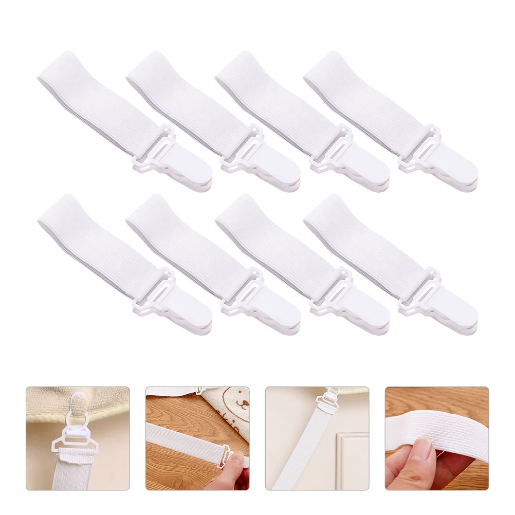 

16 pcs Anti Slip Sheet Buckle Soft Elastic Nylon Bed Sheet Clips Quilt Cover Fastener Fixing Holder Plastic Clip Household
